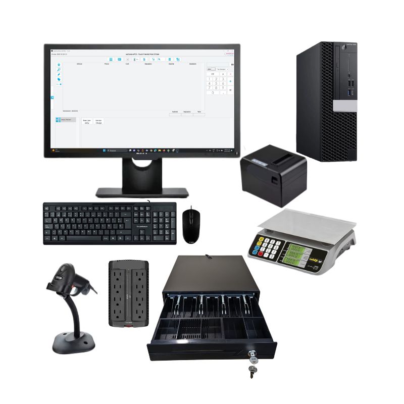 Kit punto de venta pos para tienda, fruteria, carniceria computadora