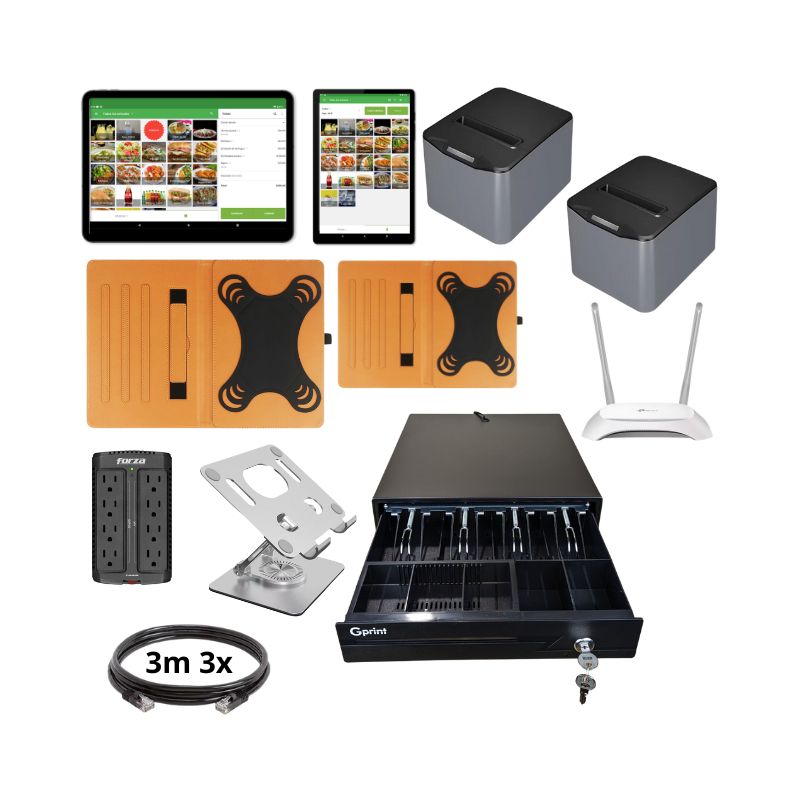Kit punto venta pos restaurante, cafeteria, paleteria tablet comandera