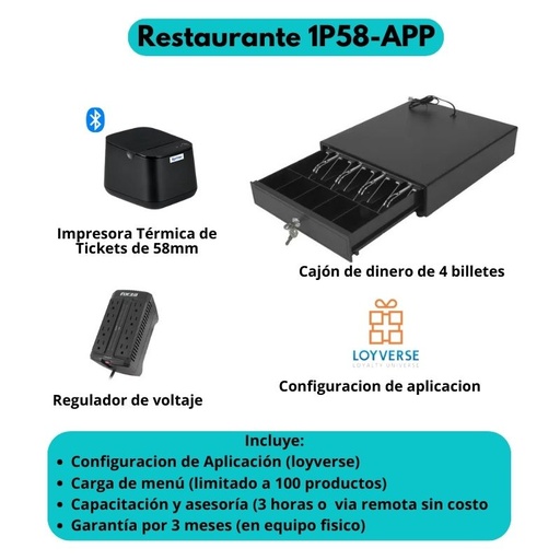 [1P58-APP] Kit de inicio para restaurante o negocio basico 