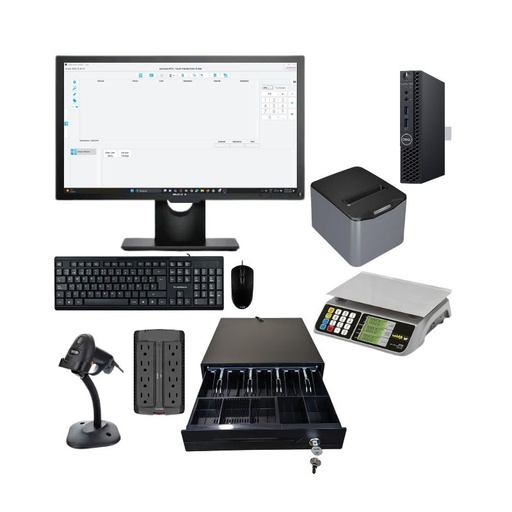 Kit punto de venta pos para tienda, fruteria, carniceria computadora